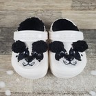 Crocs Td Classic Fun Lab Panda Lined Clog Kids Sz 7 C7 Black Slip On Slingback