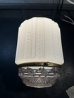 Art Deco Milk Glass Hanging Pendant Light Brass Ceiling Fixture