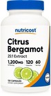 Nutricost Citrus Bergamot Capsules 1200mg 120 Ct Cardiovascular Support