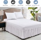 Wrap Around Dust Ruffle Bed Skirt Easy Fit For Queen King Twin Full Size White