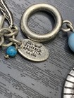 Signed  Silver Imitation Turquoise  Charm Bracelet 7 1 4    Toggle Clasp