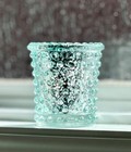 New Icy Blue Green Mercury Glass Hobnail Style Votive Tea Light Candle Holder 3   