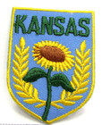 Vintage Kansas Jacket Patch Badge Sunflower State Flower Travel Souvenir A