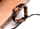 Resin Wood Bracelet Band Carving Faux Leatehr Lucky Brown Wise Sea Turtle Marine
