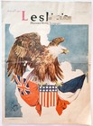 1917 Ww1 Bald Eagle Alliance Flags Leslie s Weekly Cover Page Military Dwii30