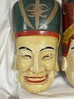 2 Antique Chinese Opera Masks  Camphor Wood