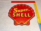 Vintage Super Shell        Gasoline 11 3 4  Porcelain Metal Service Station Oil Sign