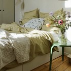 Ikea Angslilja Queen full Duvet Cover W 2 Pillowcases Bed Set Light Sage Green