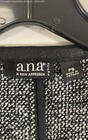 A n a Black White Tweed Moto Biker Jacket Asymmetrical Zip Women s Ps