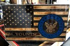  us Navy  American Flag  24  X 16  Cnc Machined Rustic Wooden