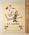 Bookplates Dog Spills Ink Bottle On Book Ex Libris No Adhesive 40ct Unsealed Box