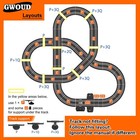 Slot Car Race Track Set With 4 Light-up Cars  2 Speed Adjustable Steering Whe   