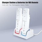 2 Pack 2800mah Rechargeable Wii Remote Battery Pack   Dock Charging Station     