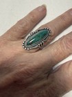 Vintage Bell Trading Post Elongated Oval Sterling Silver Turquoise Ring Sz 6 75