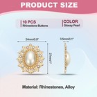 10pcs Rhinestone Buttons  Flatback Sew On Rhinestones  Glossy Pearl