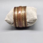 Vintage Brass Copper Cuff Bracelet India Wide Mixed Metal Boho Statement Jewelry