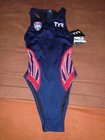 Tyr Phoenix Usa Logo Destroyer Blue Red Water 1-piece Polo Swimsuit Womens Sz 26