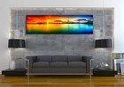 Colorful Sea Sunset Photo Panoramic Picture Canvas Print Home Decor Wall Art