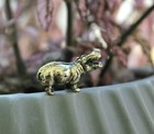 Miniature Hippopotamus Brass Collectible Figurine Handmade Art Metalwork