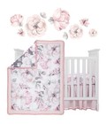 Lambs   Ivy Signature Botanical Baby Watercolor Floral 4-pc Crib Bedding Set Nib