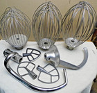 Lot Of 8 Commercial Mixer Attachments Spiral Dough Hooks  Wire Whips  Hobart   