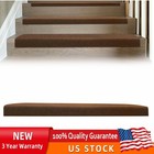 Brown Skid-resistant Stair Treads Carpet Mats Set Of 13 For Safety