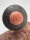 11    Antique Art Nouveau Coral Glass Cabochon Large Hatpin Hat Pin Victorian