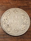 1871 Canadian 50 Cents Silver Coin