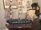 Vintage The President Frigate Wood Model Ship 30in Made In Spain Nautical Decor