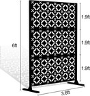 6ft X 4ft Outdoor Privacy Screen Indoor Metal Panels Free Standing Black