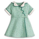 American Girl Kit Red Reporter   Green Wrap Birthday Dress ag Tags retired Euc