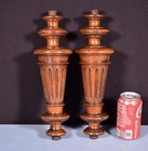12  Pair Of French Antique Solid Walnut Wood Support Posts pillars Salvage
