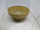 Antique Yellow Ware Rr Crown Banded Mixing Bowl With Blue   Brown Stripes