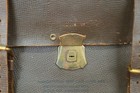 Vtg 1940s Double Strap Leather Portfolio Briefcase Attache Us Military Bag
