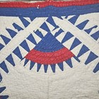 Vintage Red White Blue Crown Of Thorns Quilt Piece