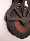 Wooden Antique Vintage Block And Tackle Wood Pulley Cast Iron Stamped