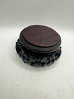 Lot Of 2 Vintage Chinese Carved Wooden Vase Bases  