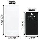 Joycraft 100pcs Earring Display Cards  2x3 5 Inch Cards  Black Handmade Earri   