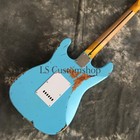 Custom Shop Vintage Heavy Aged St Electric Guitar Alder Body Blue Over Sunburst