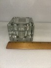 Large Vtg Or Antique Glass   Crystal Inkwell Ink Pot