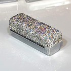 Lipstick Bling Rhinestone Crystal Case Storage Organizer Box With Mirror For