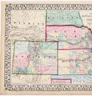 1869  Colorado  - Wyoming - Nebraska - Kansas - Dacotah Map Original 14x11 5 