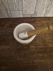 Vintage Coors Usa Apothecary Porcelain Mortar And Wood Handle Pestle Pharmacy