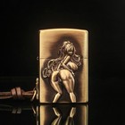 Vintage Style Brass Zippo With 3d Girl Emblem   Keychain Gift For Men