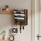 Wall File Organizer With 4 Hooks 5 Tier Vertical Hanging Wall Mount File Hold   