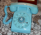 Excellent Vintage Western Electric Aqua Blue Classic Rotary Dial Desk Phone Wks 