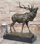 Majestic Stag Deer Wild Life Bronze Sculpture Cabin Decor Gift Sale Figurine Art
