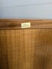 Vintage Mid Century Danish Modern Teak Wood Rolling Office Desk Table F49