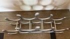 Vtg 9 Bottle Cast Aluminum Wine Rack Michael Noll Germany Splash Abstract