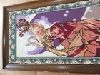 Vintage Gobelin Needlepoint Seductive Maiden Woman Completed 33  X 16  Excellent